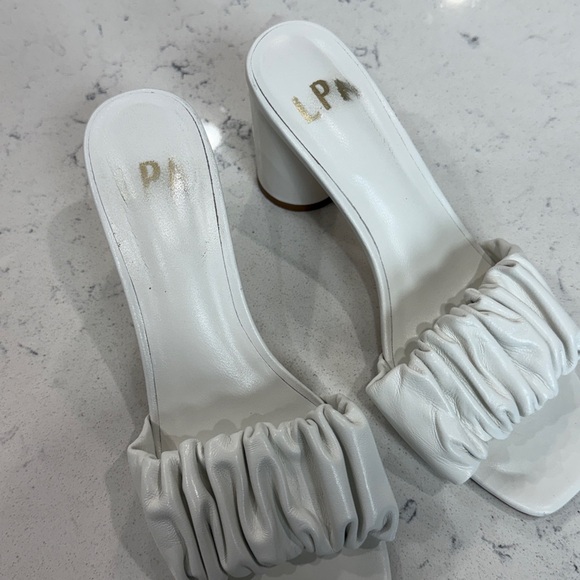 LPA Robyn Heeled Sandals in White Slide Heels - Picture 6 of 10